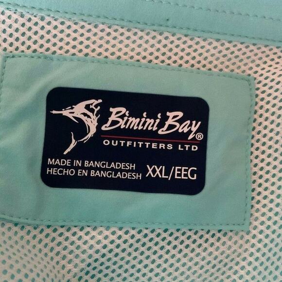 Bimini Bay Outfitters Shirt Men XXL Short Sleeve Vented Mesh Chest Pocket Button - Picture 8 of 12